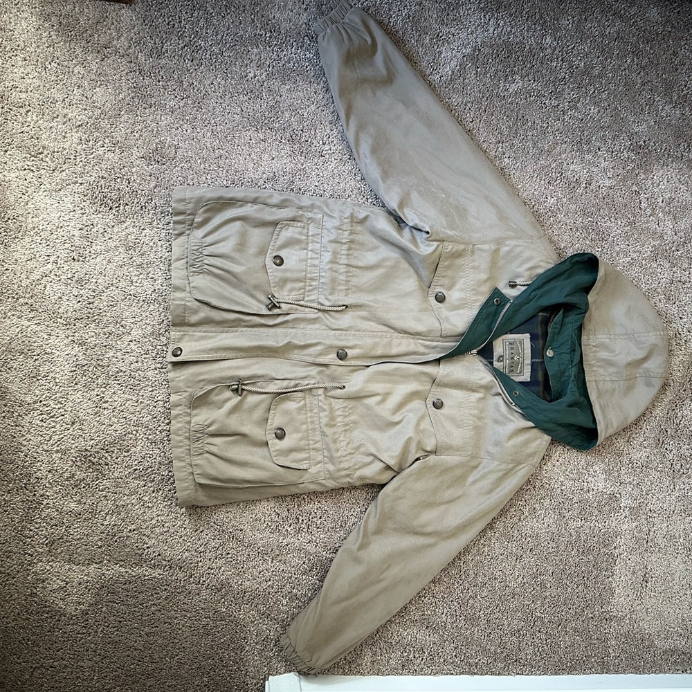 Braetan Tan Hooded Jacket with Green Lining